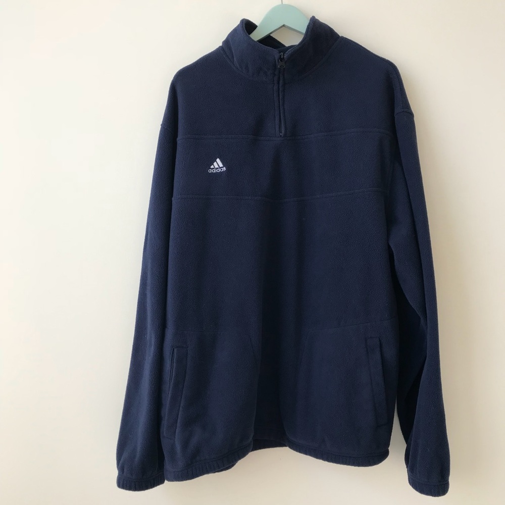 Adidas Blue Fleece Pullover Zip Neck 2XL Tall